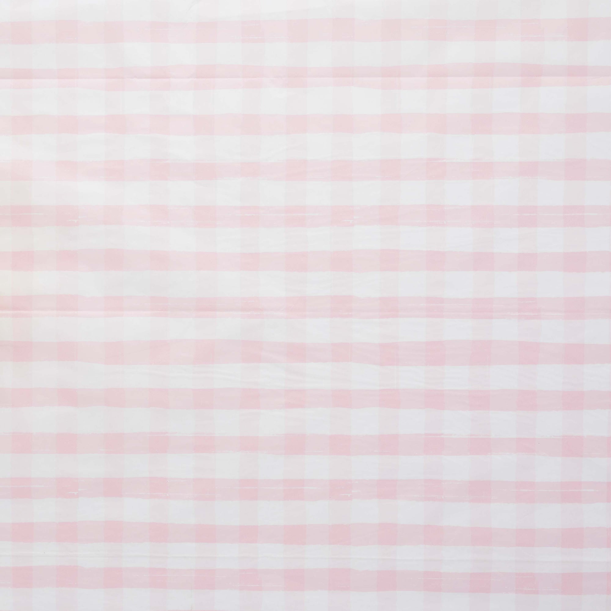 Pink Gingham Paper Table Cover