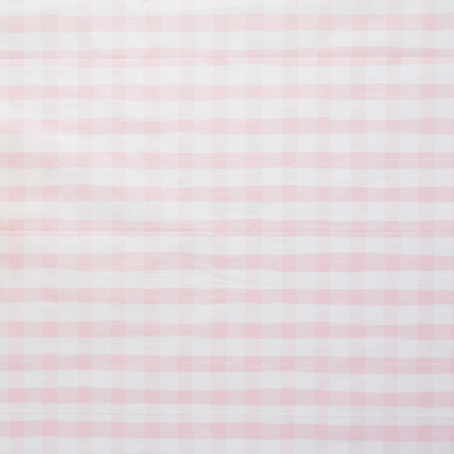 Pink Gingham Paper Table Cover