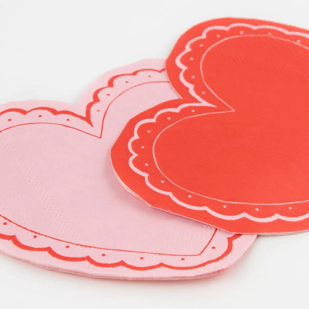 Pink and Red Lacy Heart Napkins