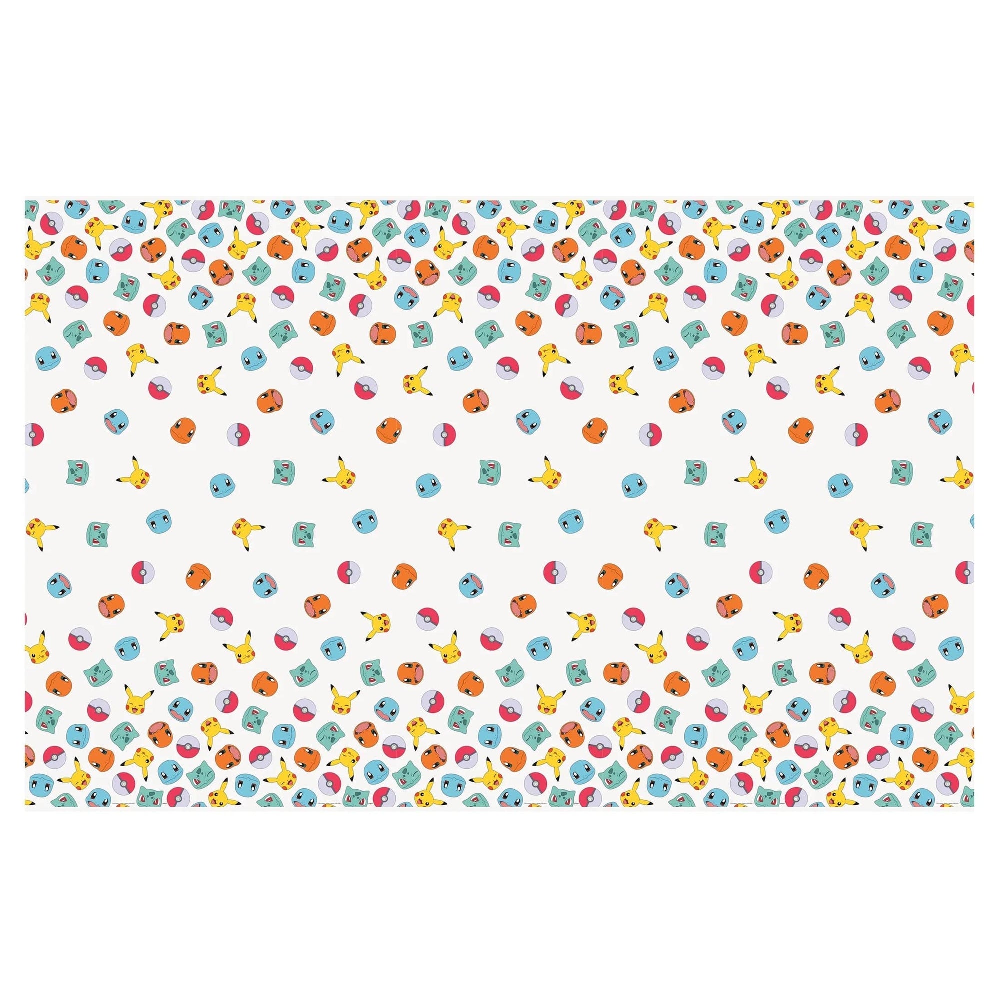 Pokémon character party table cover featuring Pikachu Squirtle Charmander Bulbasaur - Pokemon party decorations for children's birthday party supplies