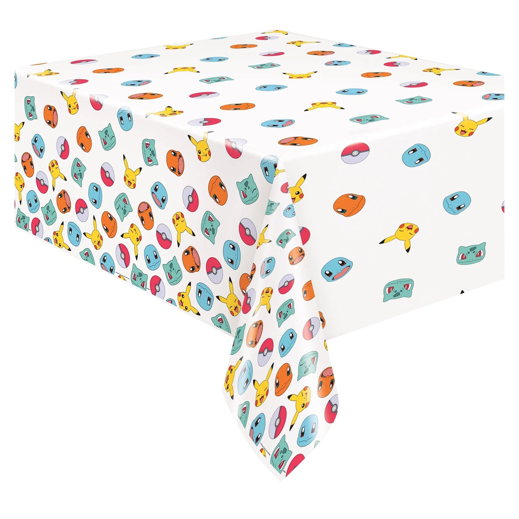 Pokémon themed plastic tablecloth with colorful character pattern - party table covering for kids birthday decorations