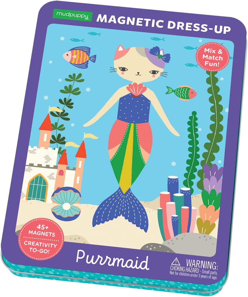 Purrmaid Mermaid Kitty Cat Magnetic Play Tin