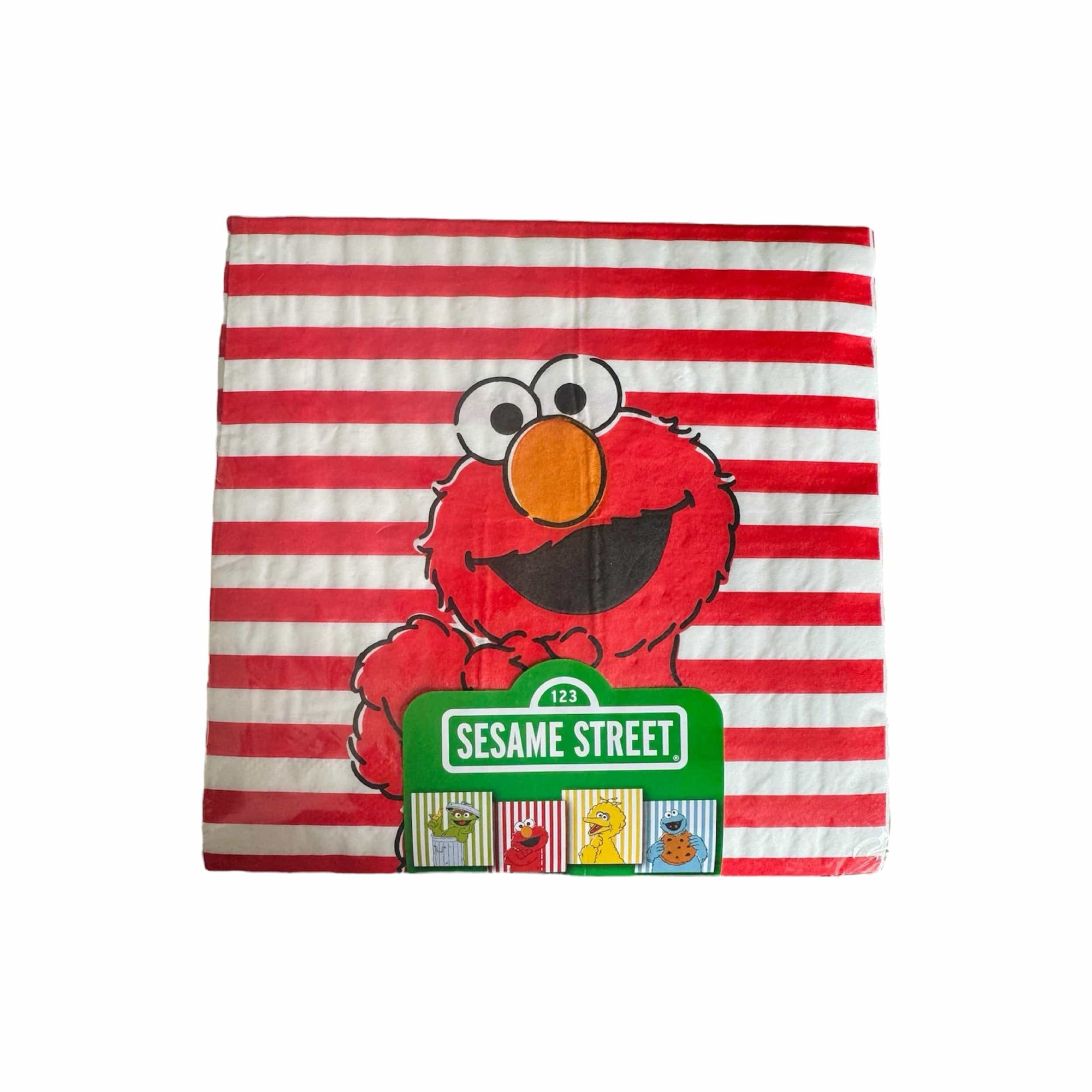Elmo Big Bird Cookie Monster Oscar the Grouch party napkins striped Sesame Street birthday party supplies - kids celebration lunch napkins disposable tableware