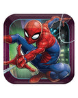 Spider-Man paper plate with superhero design on a white background