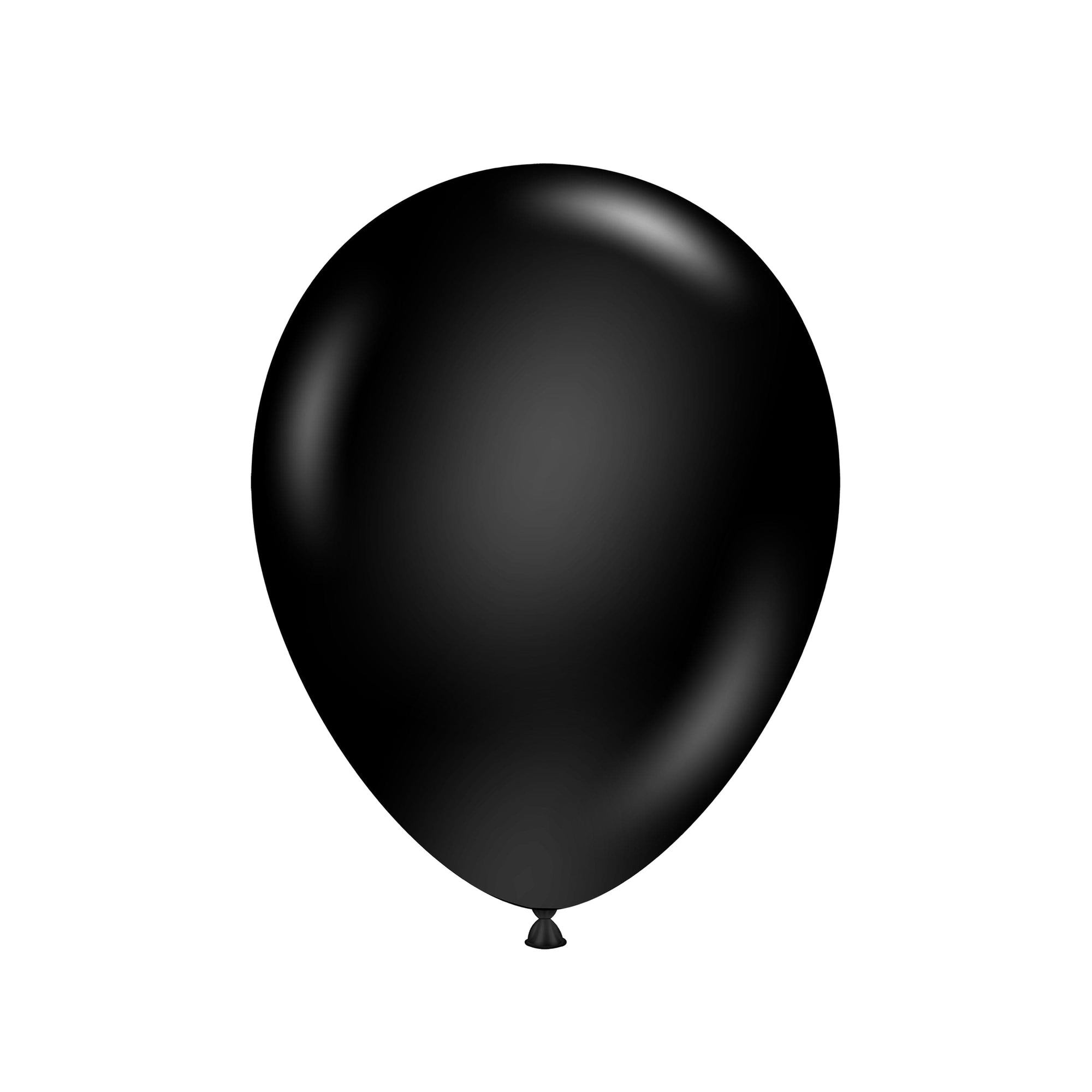 Black tuftex latex balloon on a white background