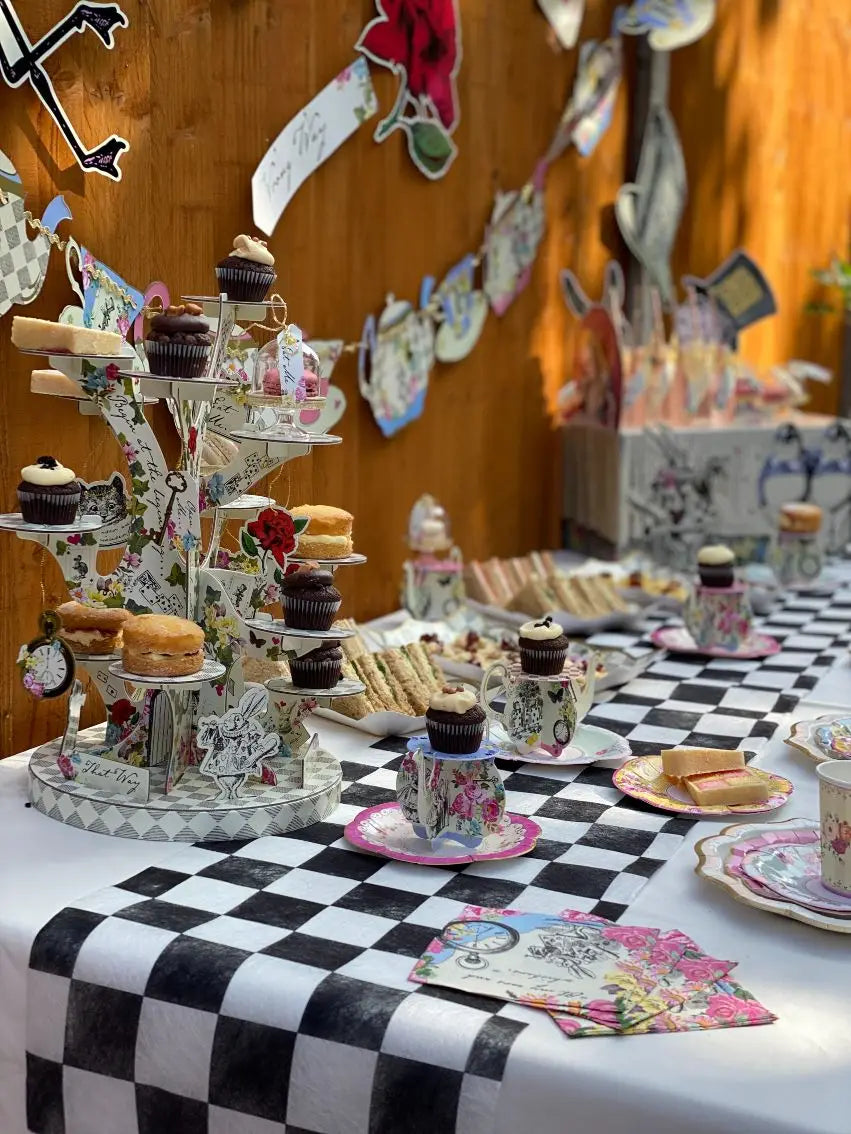 Black and White Checkered Table Runner