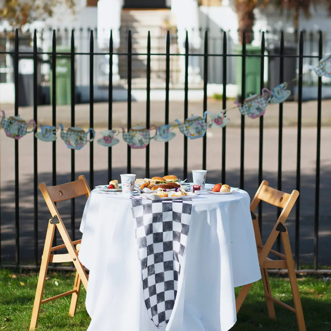 Black and White Checkered Table Runner