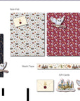 Harry Potter gift wrap stationery set components including foil and non-foil wrapping sheets, Hedwig and Hogwarts castle gift cards, washi tape with magical icons for birthday party decorations