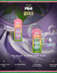 Two imPRESS Mini x Wicked For Good kids no-glue press-on nail kits styled on lavender satin with iridescent bubbles