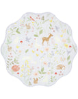 Lavender Meri Meri woodland cake plate with watercolour deer, bunnies, goose and spring flowers