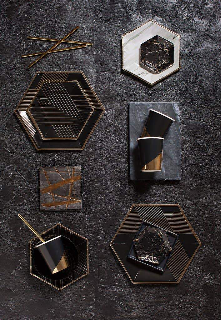 Noir Gold Deco Plates - Small
