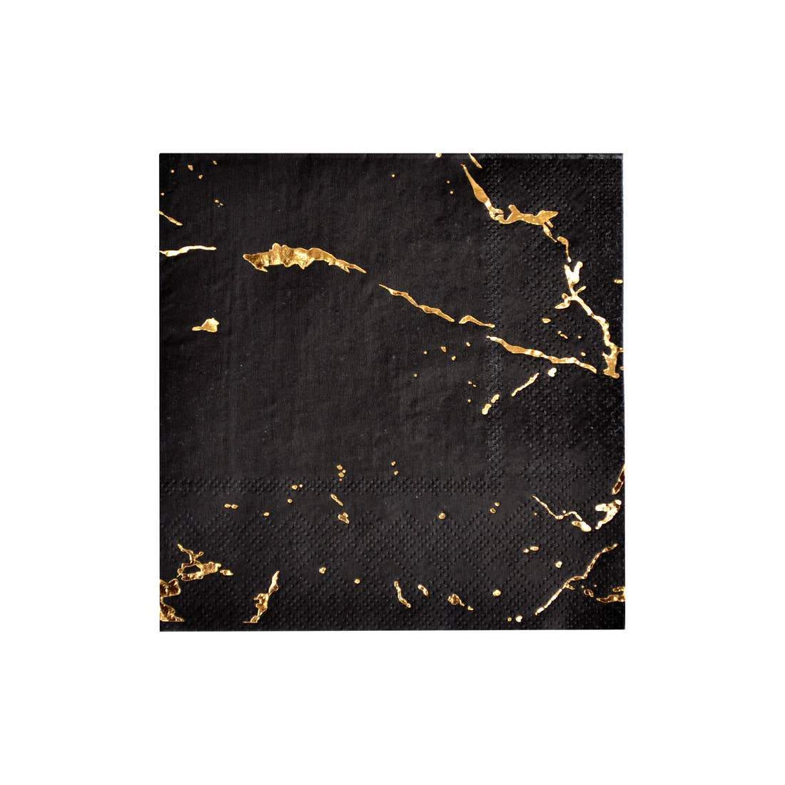Black and Gold Marble Cocktail Napkins