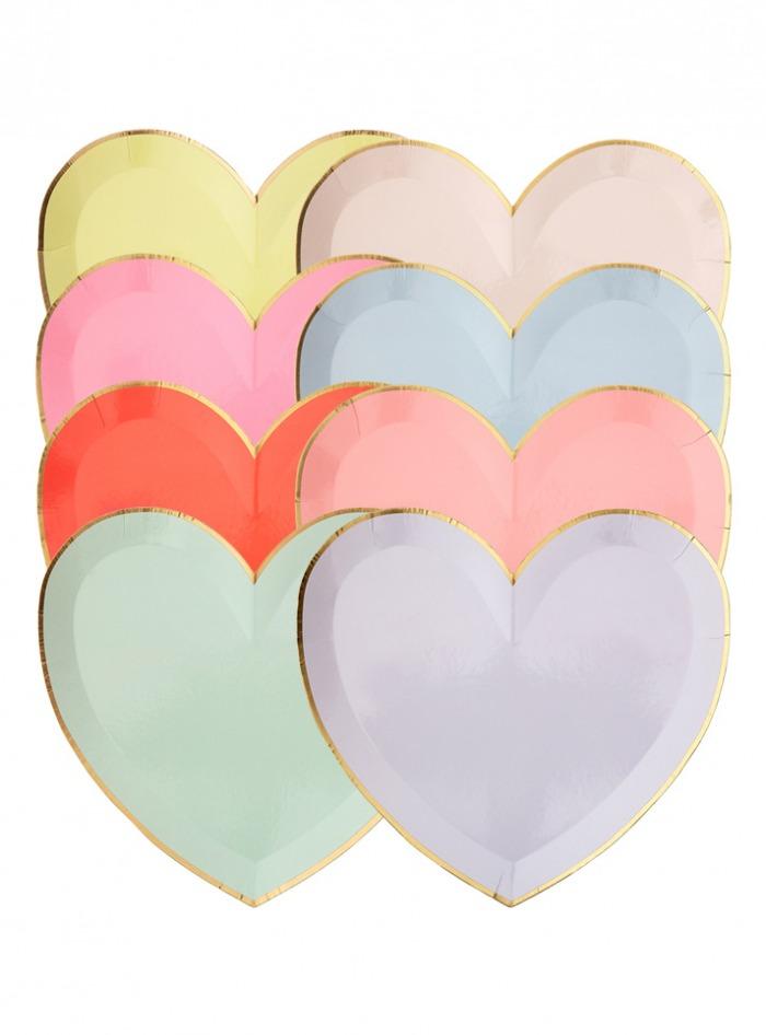 Party Palette Heart Plates - Large