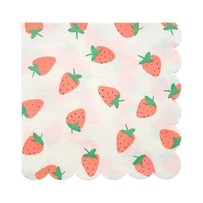 Strawberry Pattern Napkins - Large