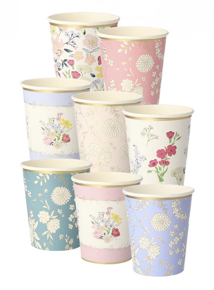 Vintage Floral Party Cups