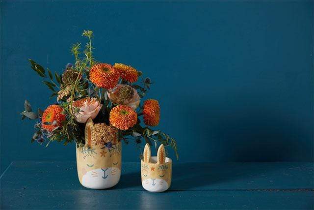 Yellow Boho Bunny Pot - Small