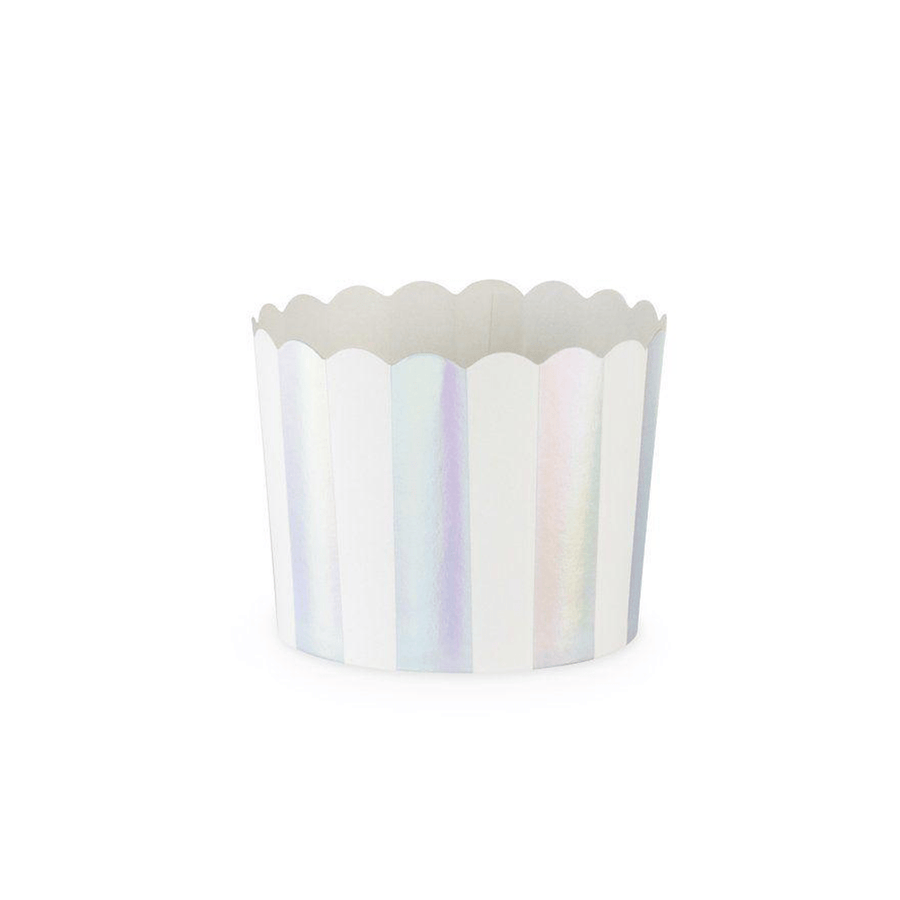 Iridescent Silver Stripe Treat Cups