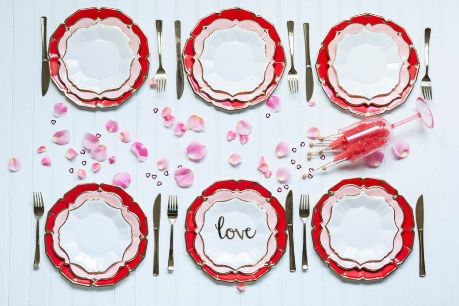 Ruby Red Dinner Plates - Large