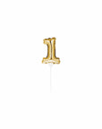 Gold Mini Balloon Number Cake Topper - 1