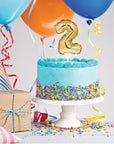 Gold Mini Balloon Number Cake Topper - 2