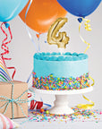 Gold Mini Balloon Number Cake Topper - 4