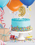 Gold Mini Balloon Number Cake Topper - 9
