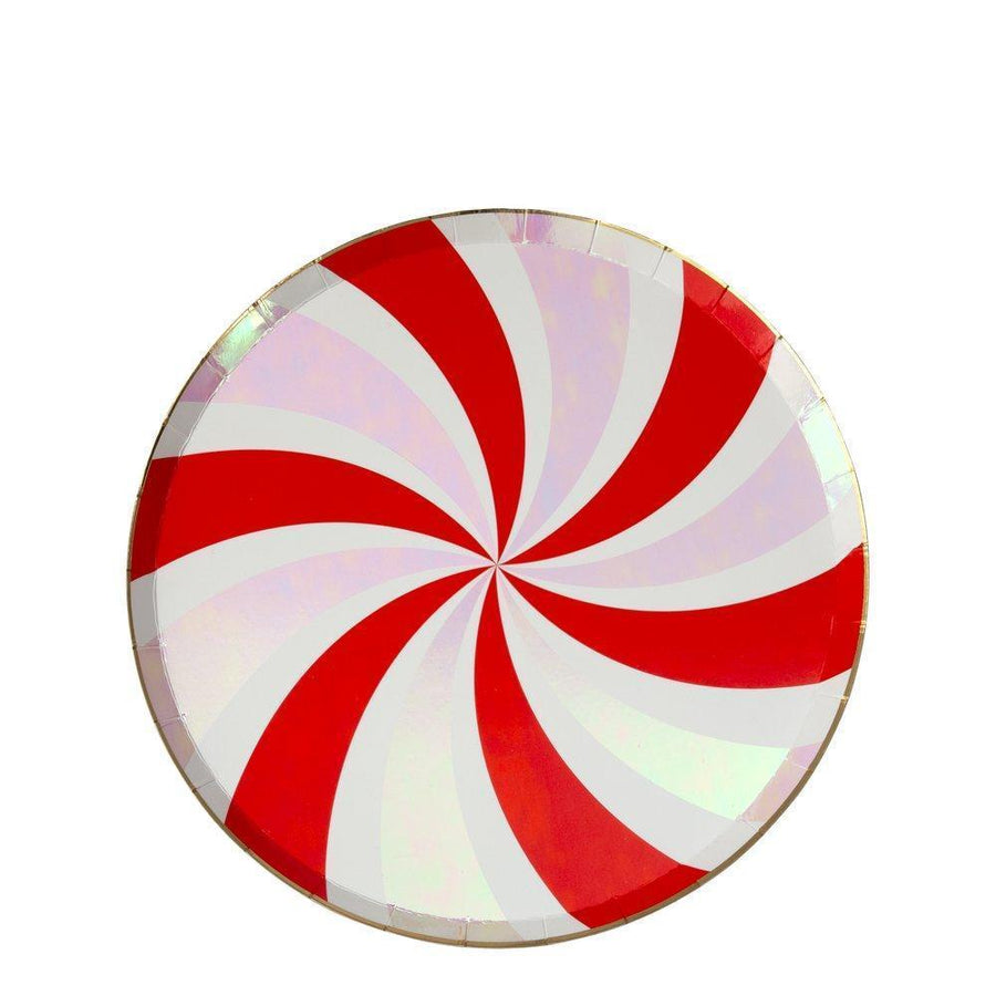 Pink Iridescent Peppermint Swirl Plates - Small
