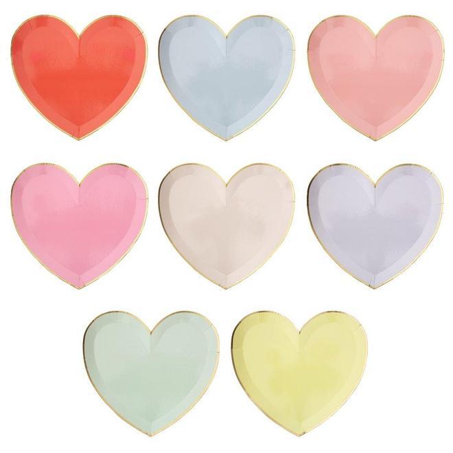 Party Palette Heart Plates - Large