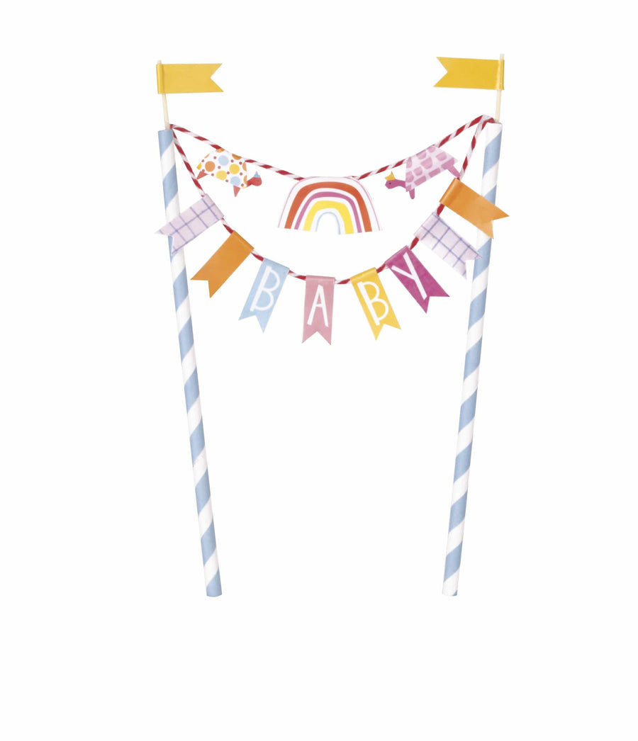 Baby Pennant Garland Cake Topper