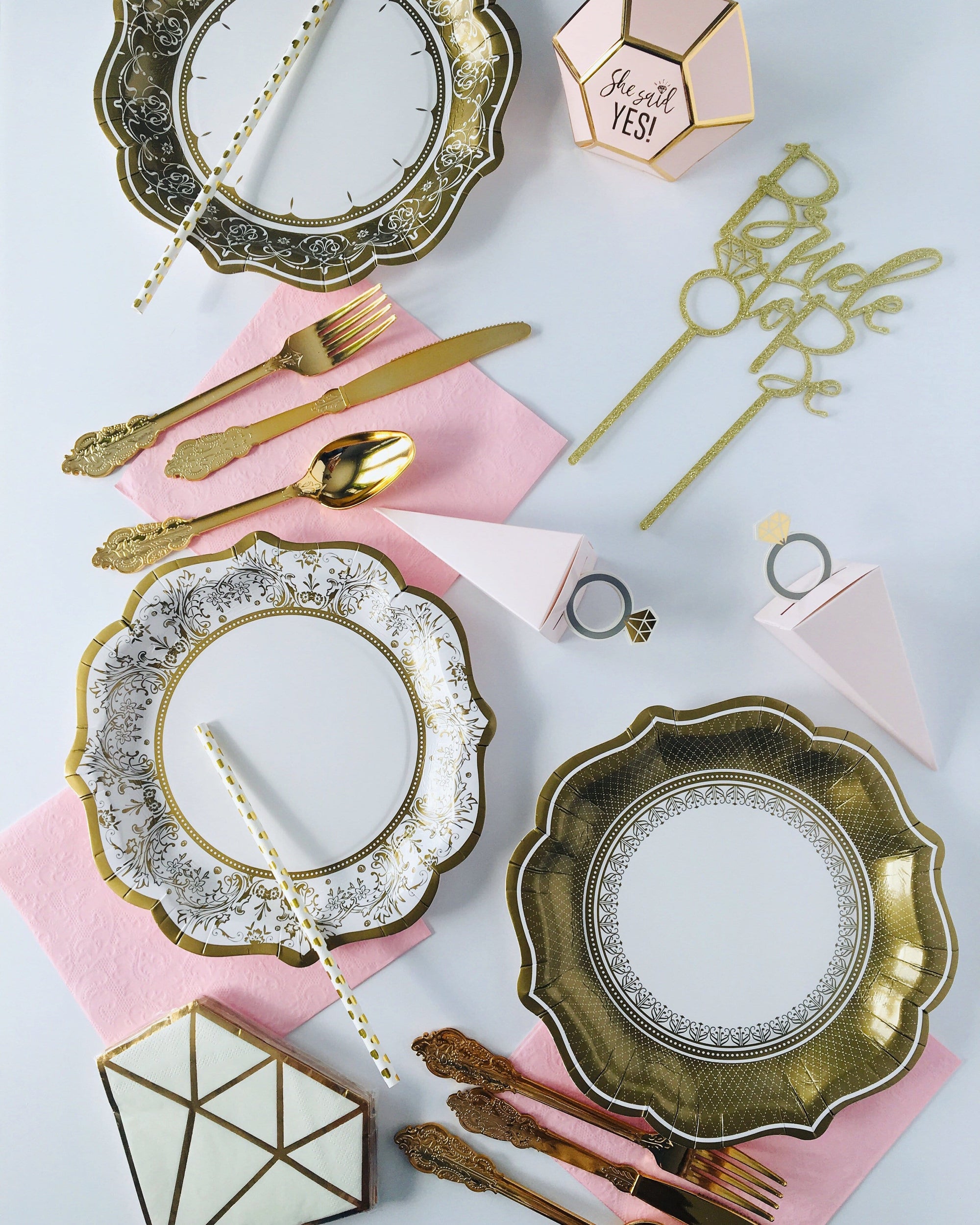 Gold Party Porcelain Plates