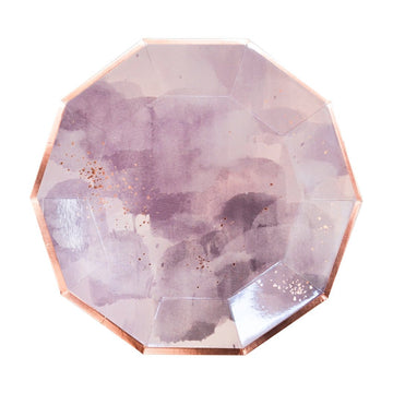 Amethyst and Rose Gold Plates - Large