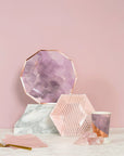 Amethyst and Rose Gold Plates - Large
