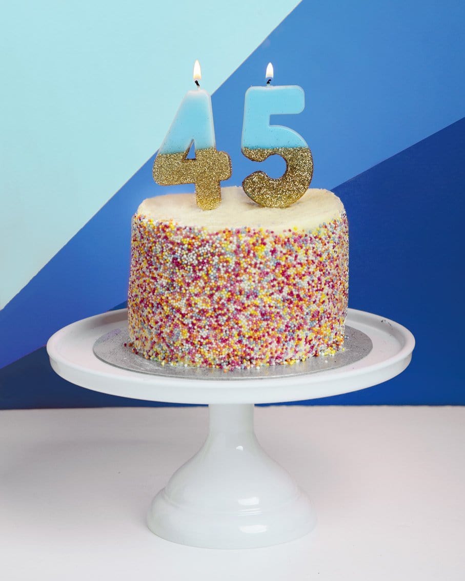 Blue and Gold Glitter Number Candle - 4