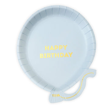 Pastel Blue Birthday Balloon Plates