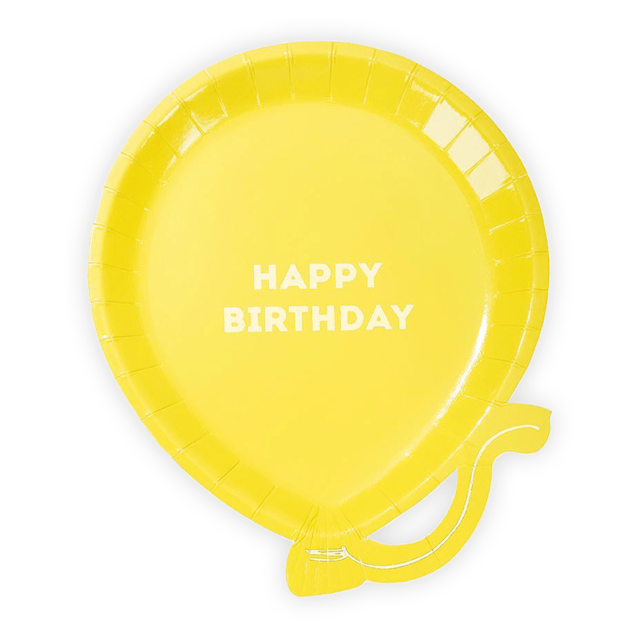 Rainbow Mix Balloon Birthday Plates