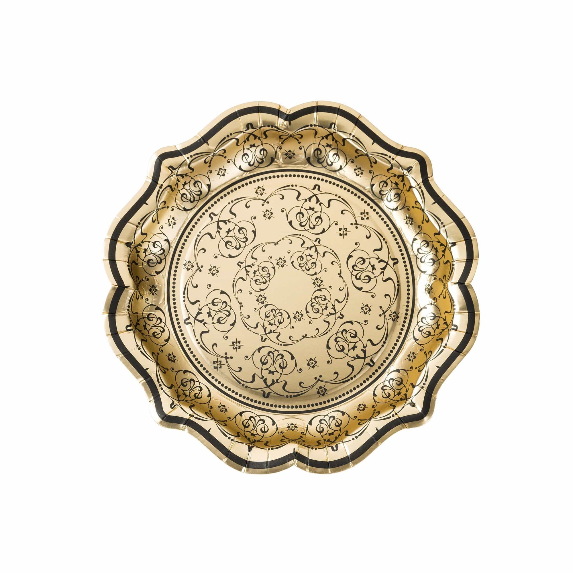 Party Porcelain Gold Baroque Plates