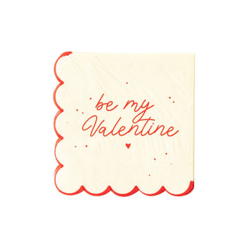 Be My Valentine Scalloped Napkins
