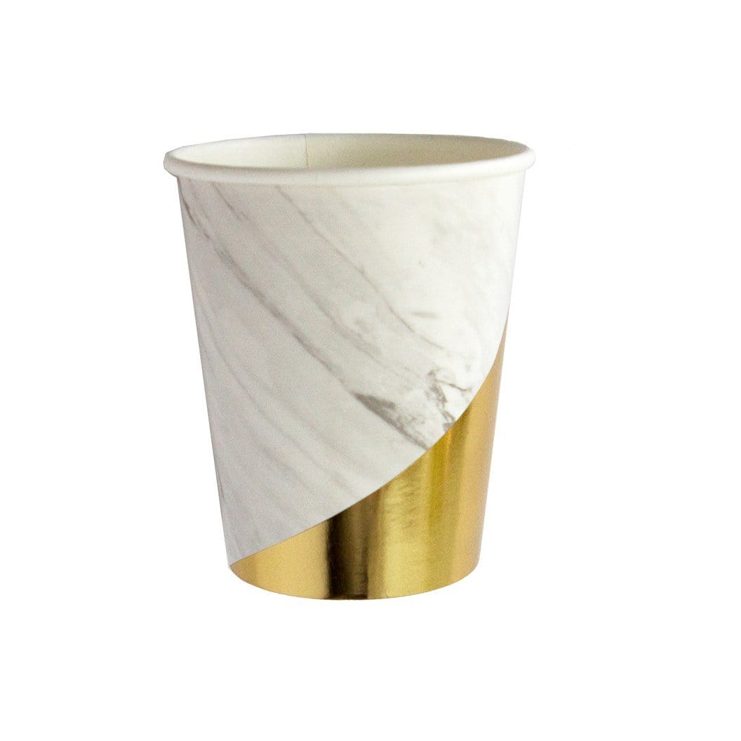 Marble and Gold Colourblock Cups