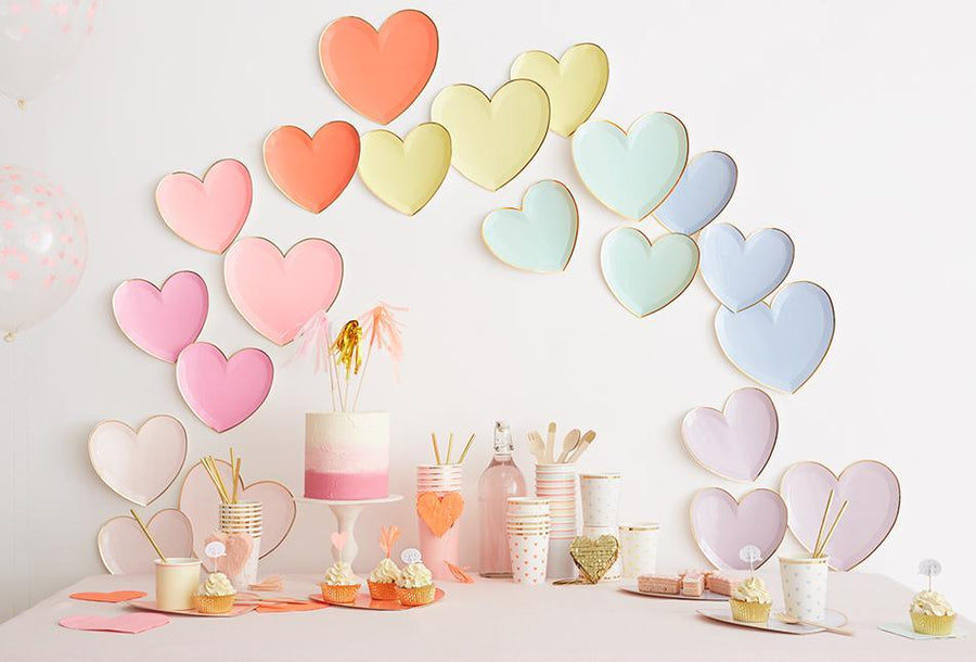 Party Palette Heart Plates - Large