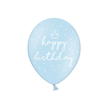 Blue Crown Happy Birthday Balloons