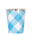 Blue Gingham Cups