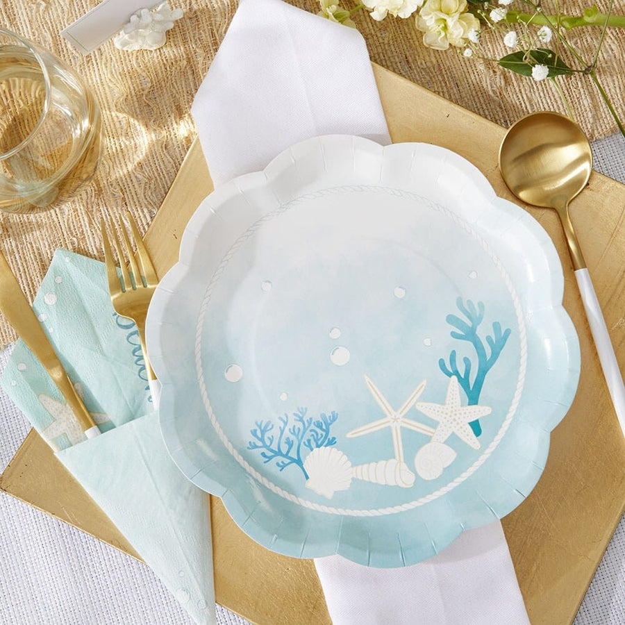 Blue Ombre Beach Party Plates