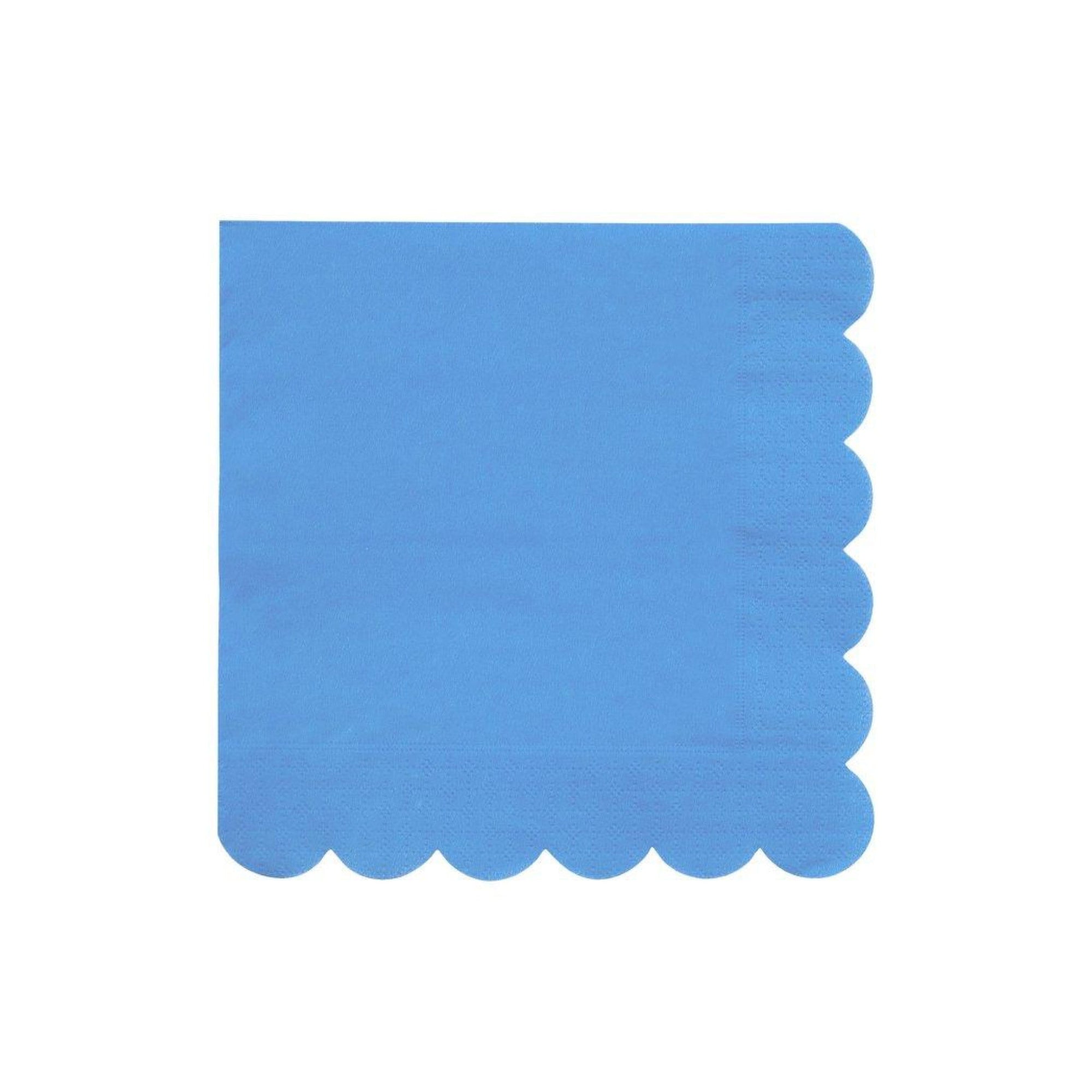 Blue Scalloped Napkins - Large