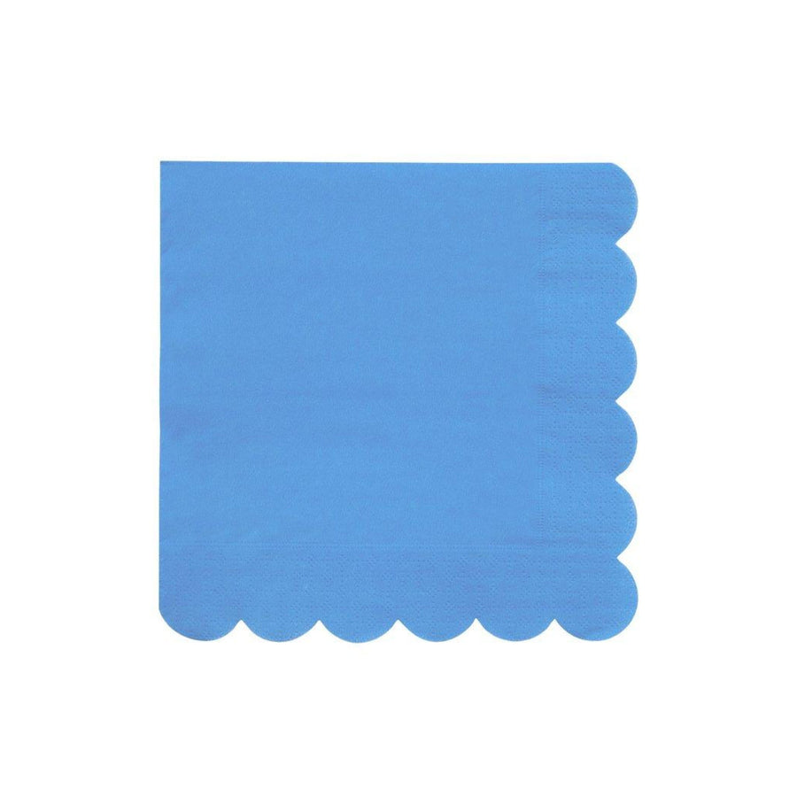 Blue Scalloped Napkins - Large