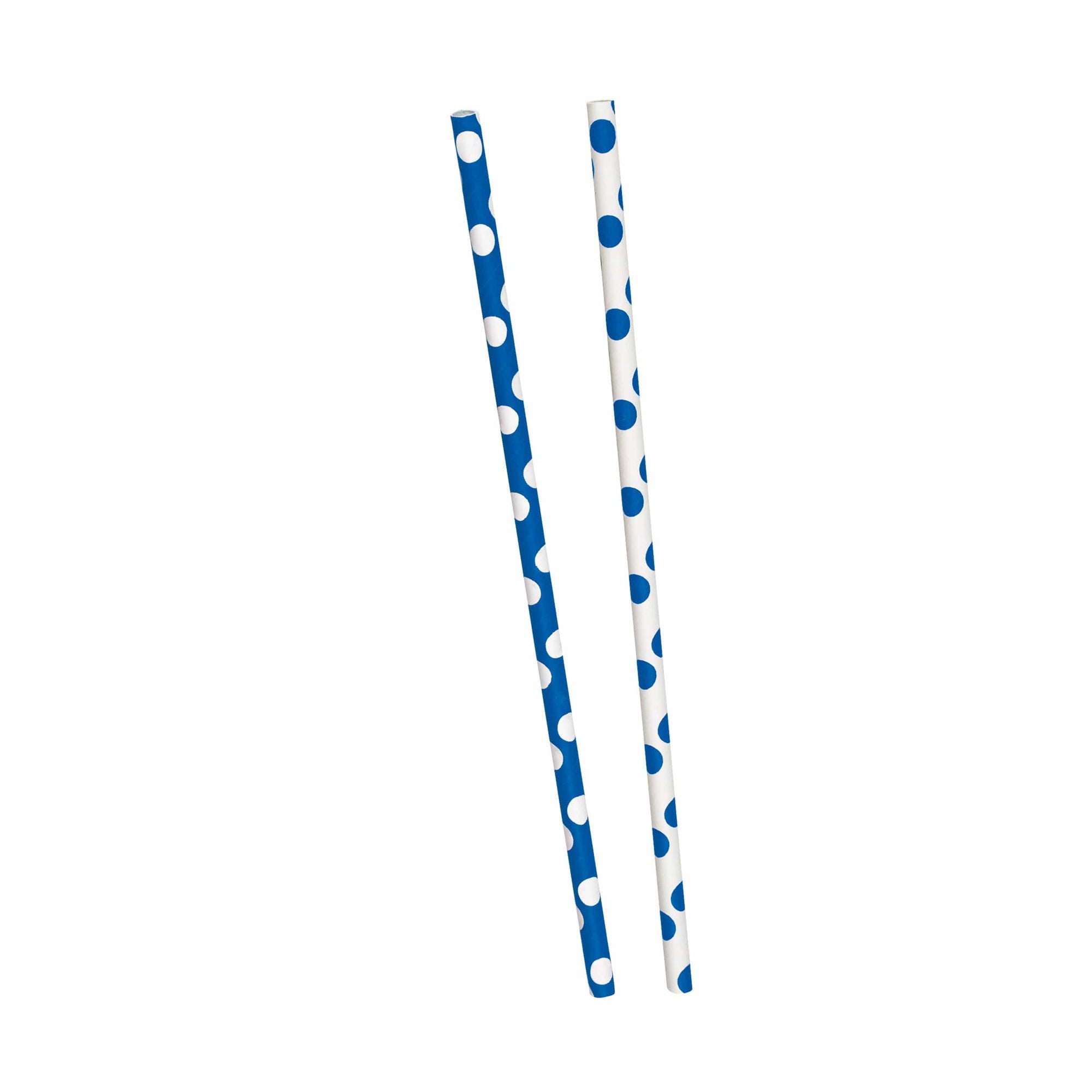 Blue Dots Paper Straws