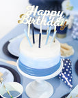 Gold Script Happy Birthday Cake Topper