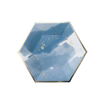 Blue and Gold Flecked Plates - Small
