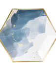 Blue and Gold Flecked Plates