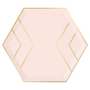 Blush Pink and Gold Hexagon Plates