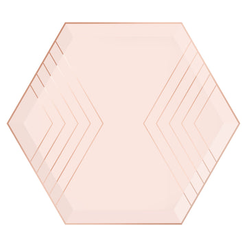Blush Pink and Rose Gold Modern Plates